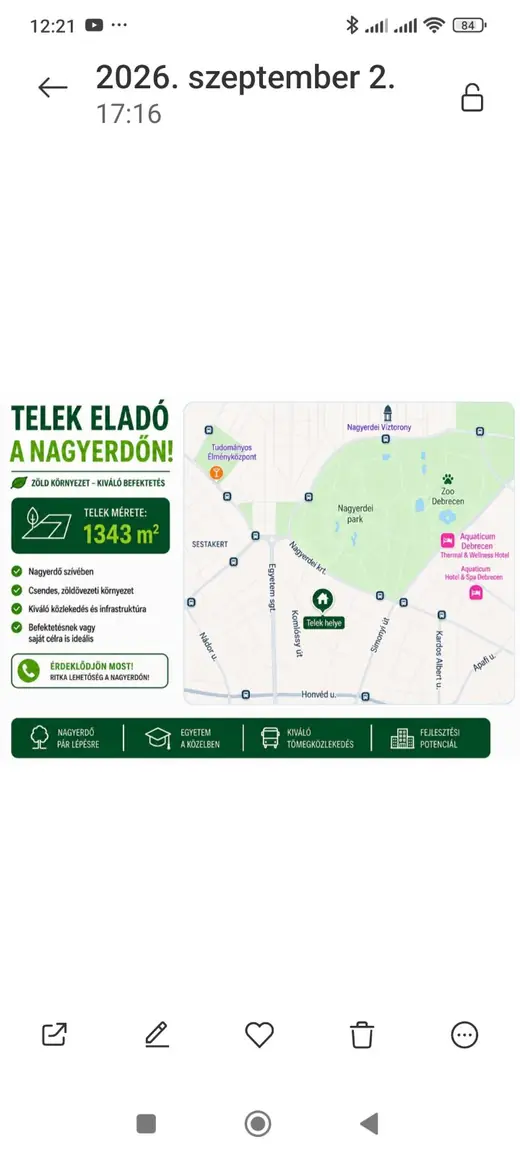 Eladó telek · Debrecen — Debrecen