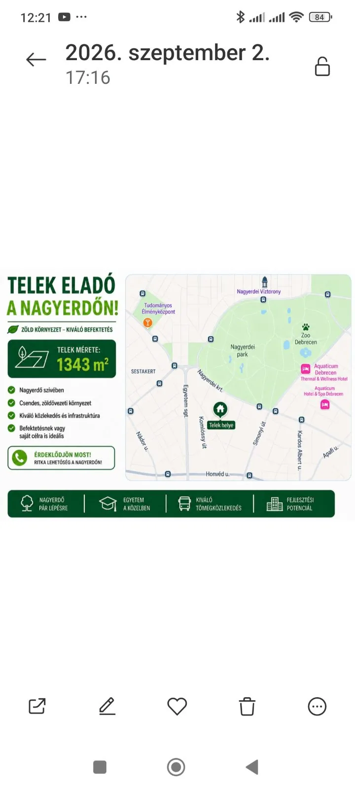 Eladó telek · Debrecen — Debrecen